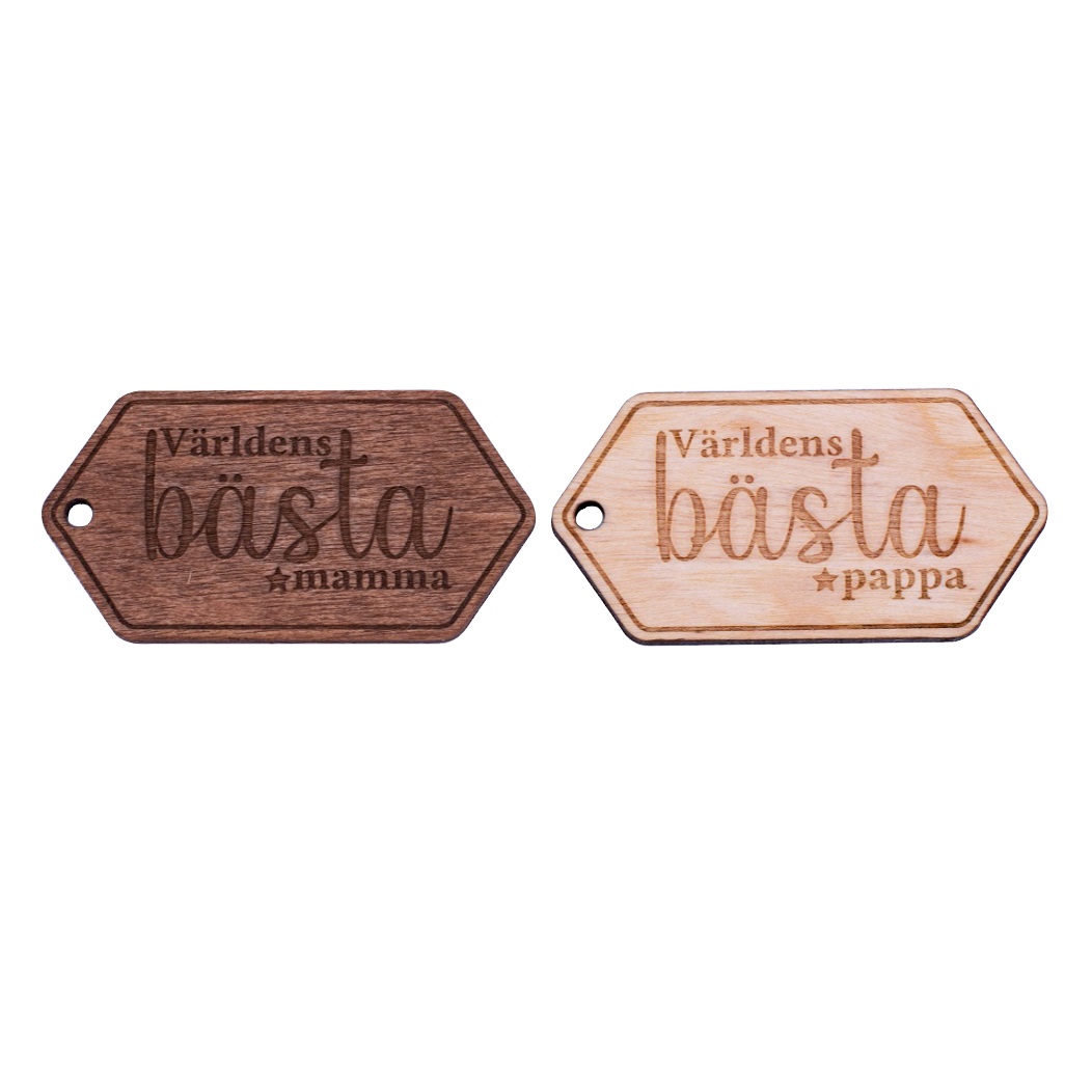 Världens bästa (valfritt) Nyckelbricka (Graverat trä) - 6