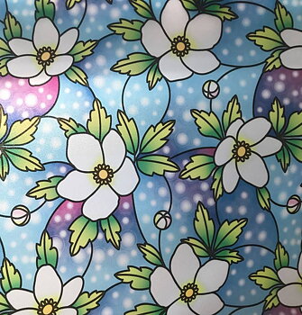 Blå blomster Metervara Insynsskydd