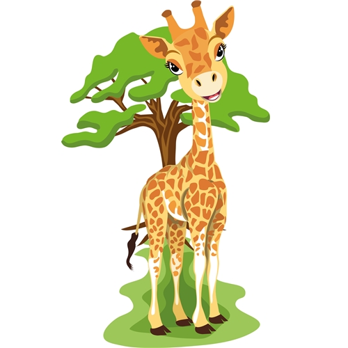 Djungeldekor Giraff Väggdekor