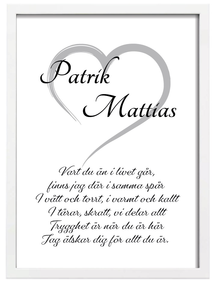 Bröllopstavla Namn Dikt Poster