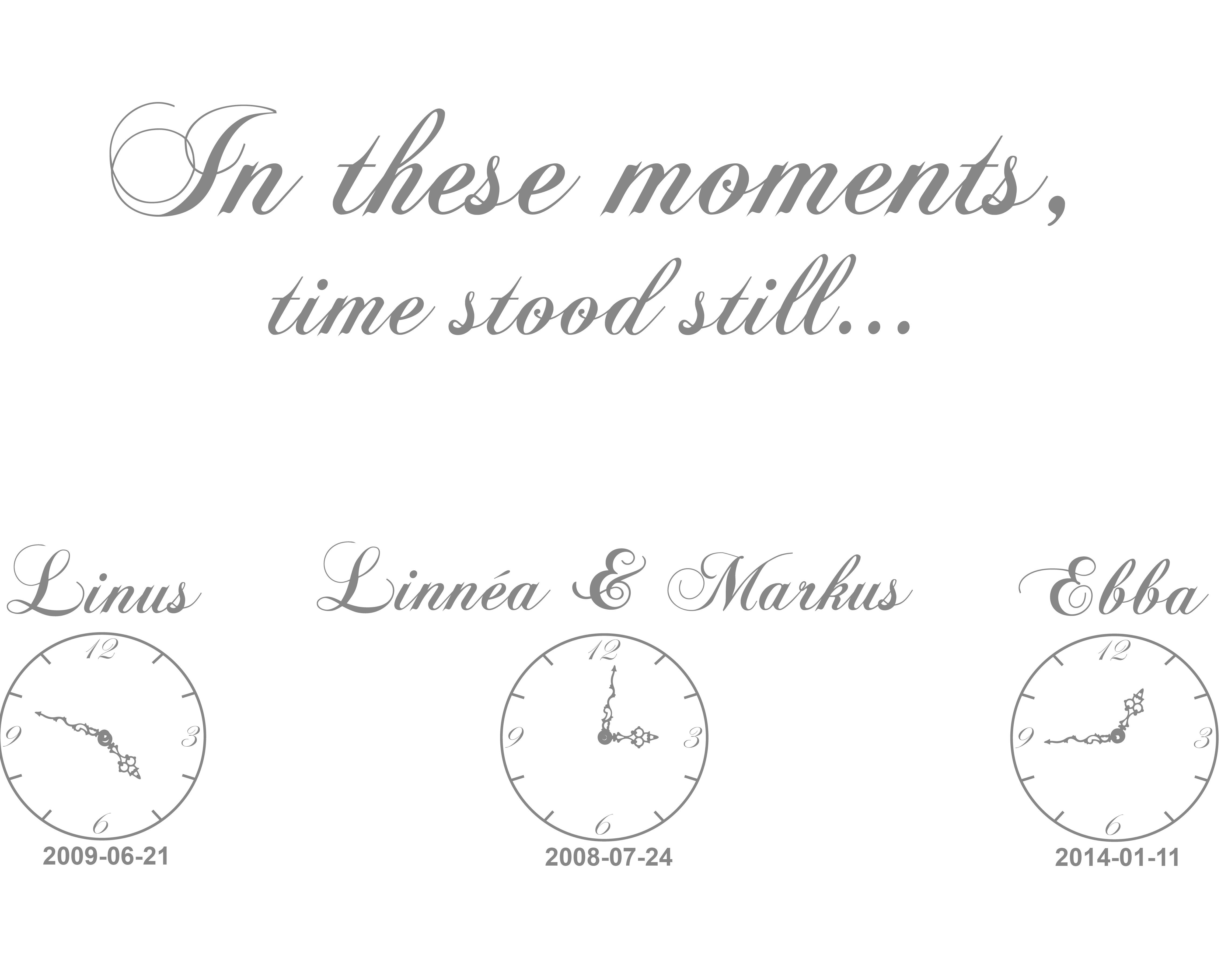 In these moments Version 2 med klockor Personligt Väggord - 3