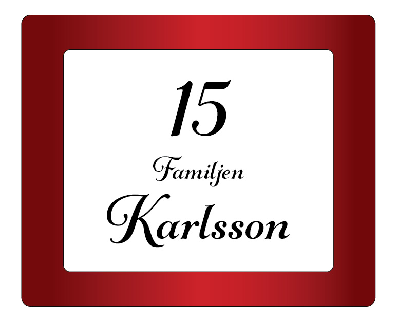Namn och nummer med reflexram - 2