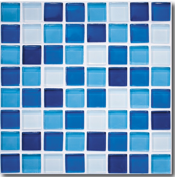 Blå mosaik Glasimitation - 2
