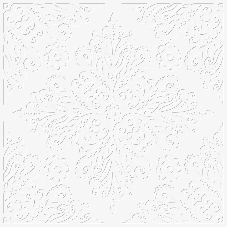 Vintage ornament Ljusgrå Relief Kakeldekor - 2