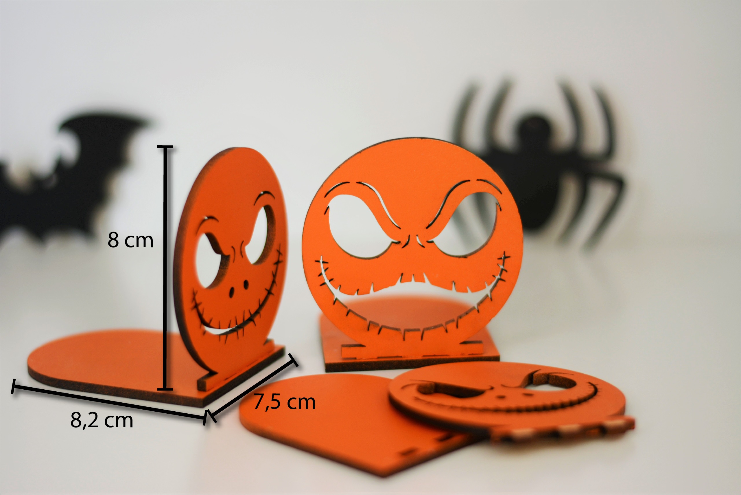 Skuggkastande ljuslyktor i trä Halloween - 4