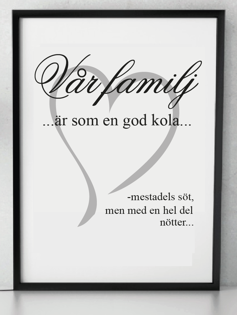 Vår familj är som en kola Poster