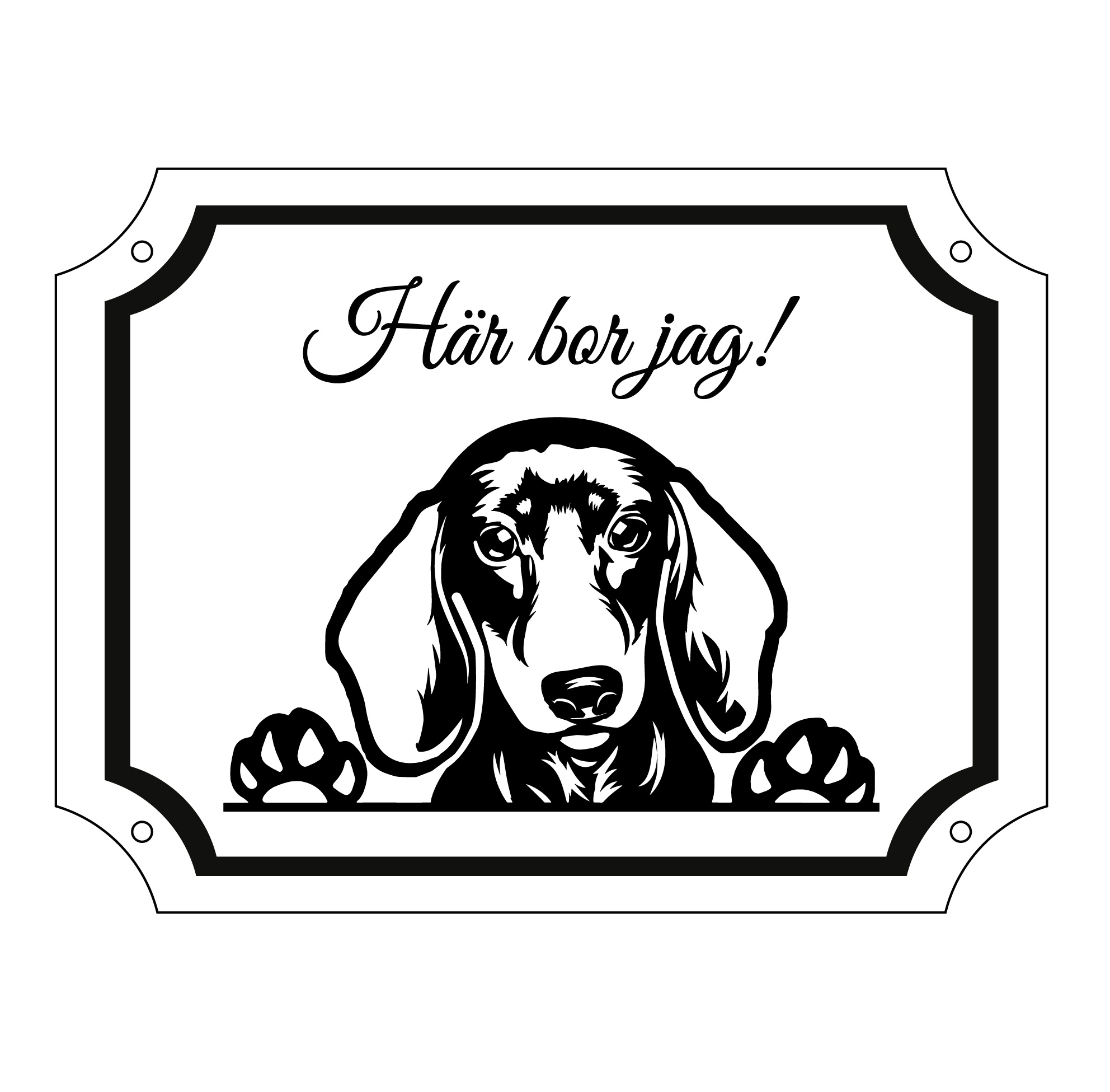 Skylt hund med valfri hundras och text Personlig gravyr - 11