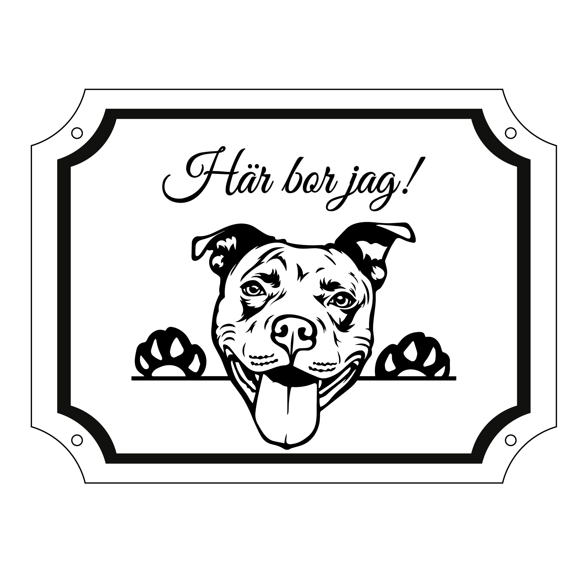 Skylt hund med valfri hundras och text Personlig gravyr - 9