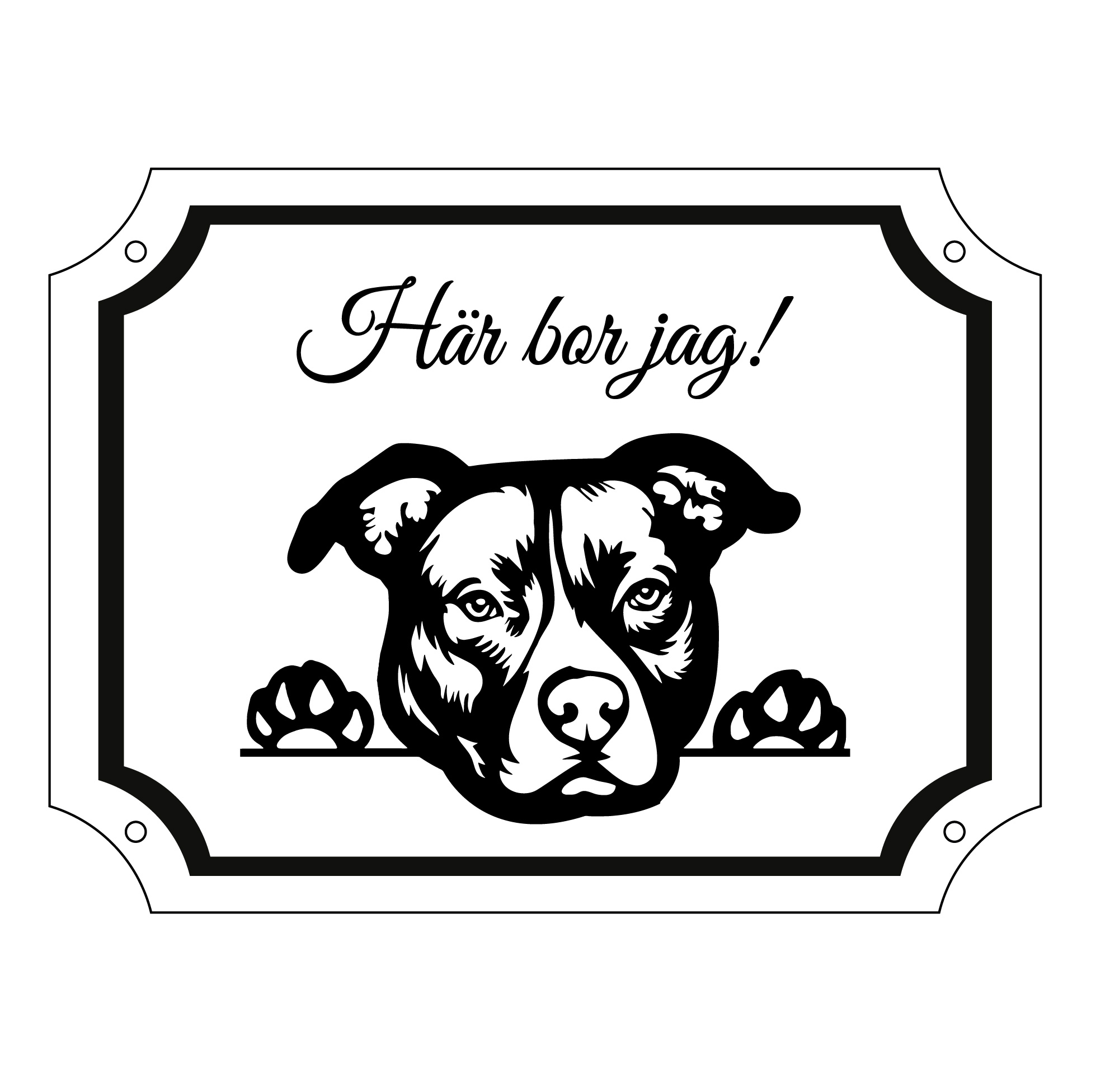 Skylt hund med valfri hundras och text Personlig gravyr - 8