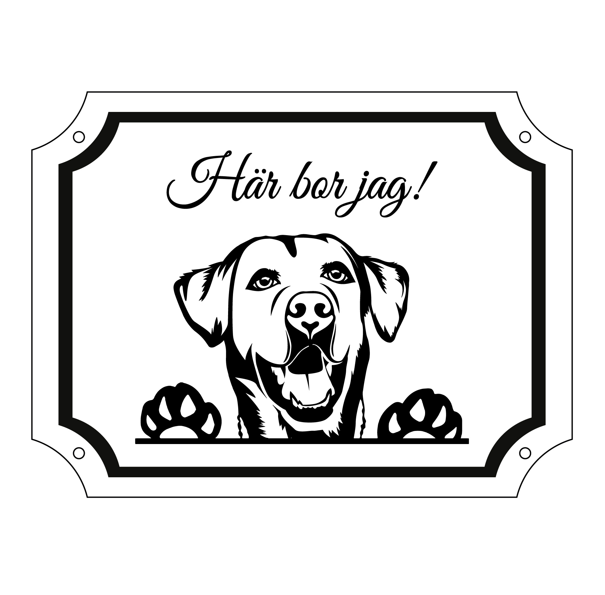 Skylt hund med valfri hundras och text Personlig gravyr - 6