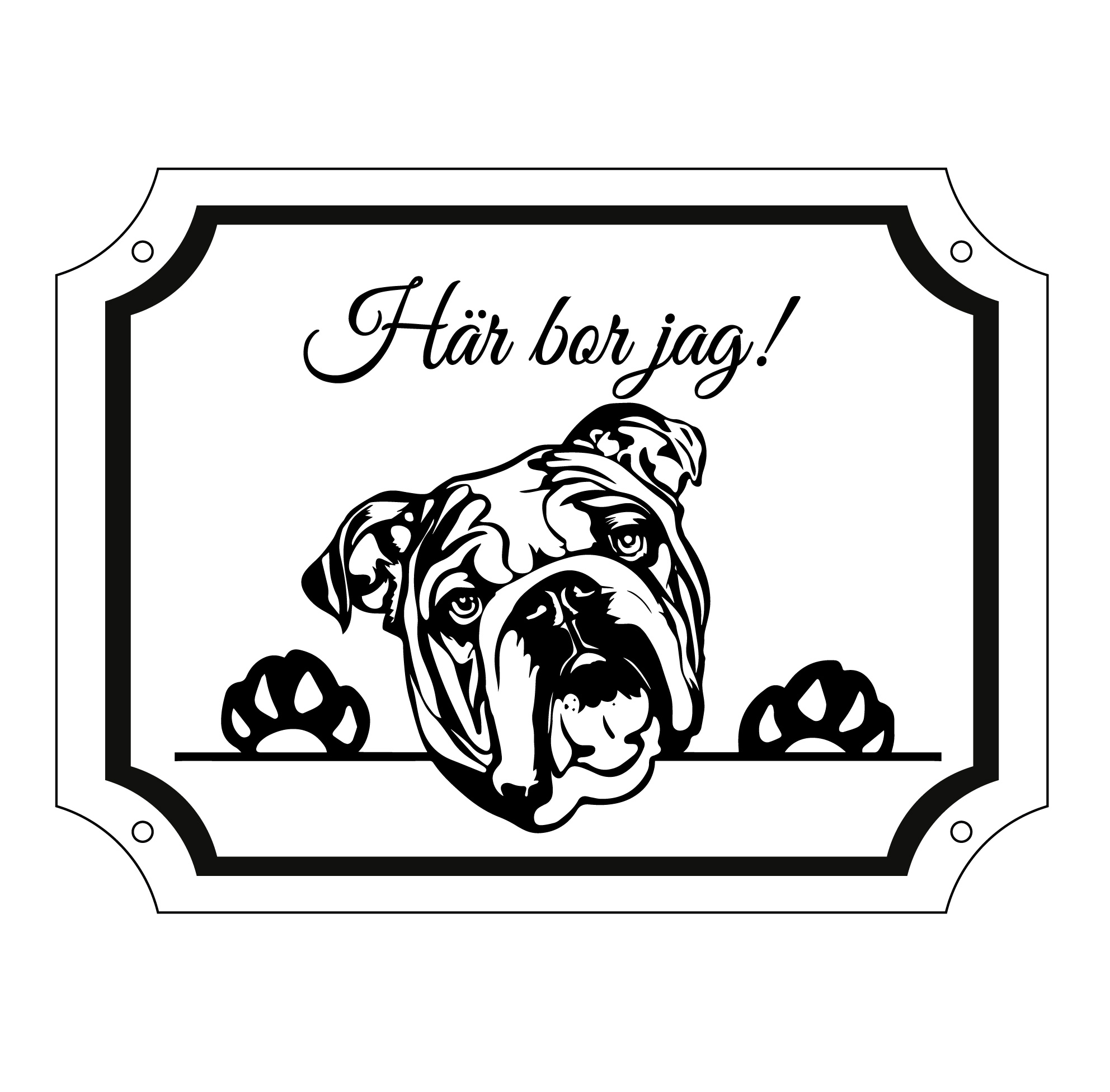 Skylt hund med valfri hundras och text Personlig gravyr - 3