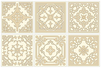 Blandade beige marrakechmönster Kakeldekor