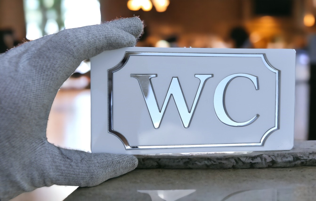 WC-skylt Exklusiv Spegelyta