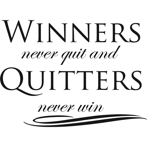 Winners never quit Väggord