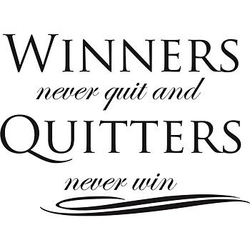 Winners never quit Väggord