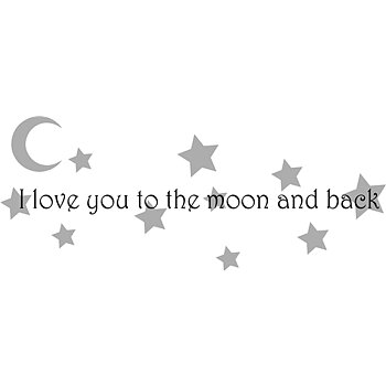 I love you to the moon and back Väggord