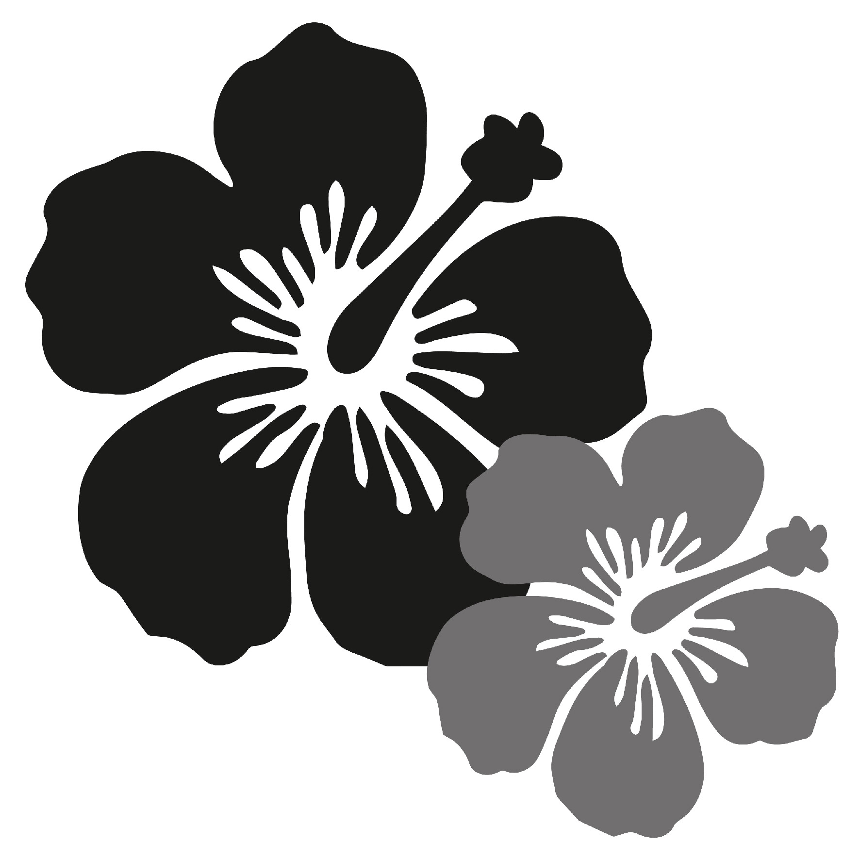 Blommor 2-färg Väggdekor - 2