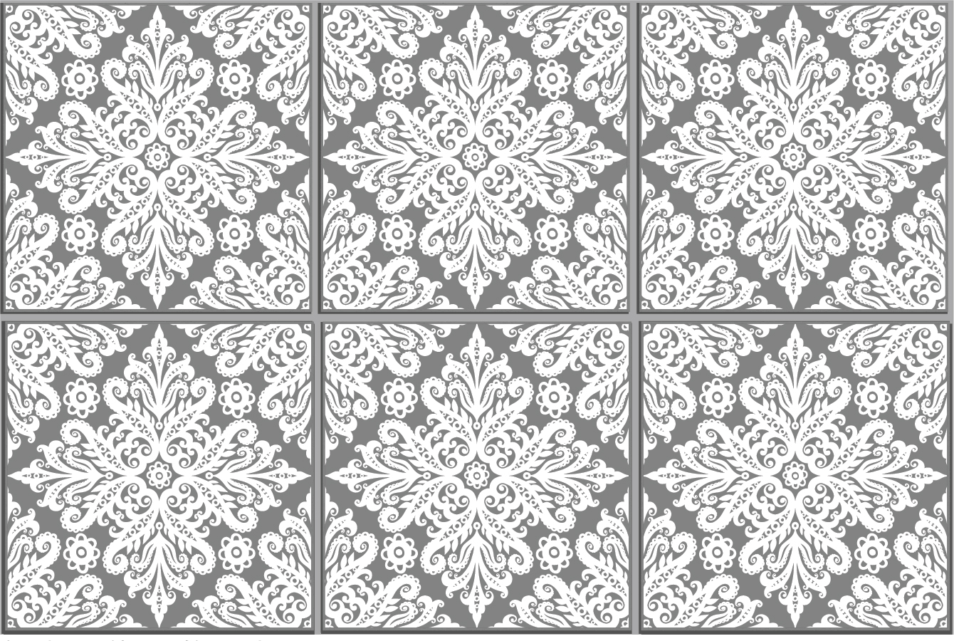 Vintage ornament, grå-vit - 3