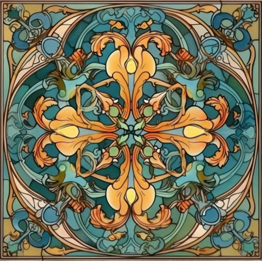 Art nouveau modell 2 Kakeldekor - 3