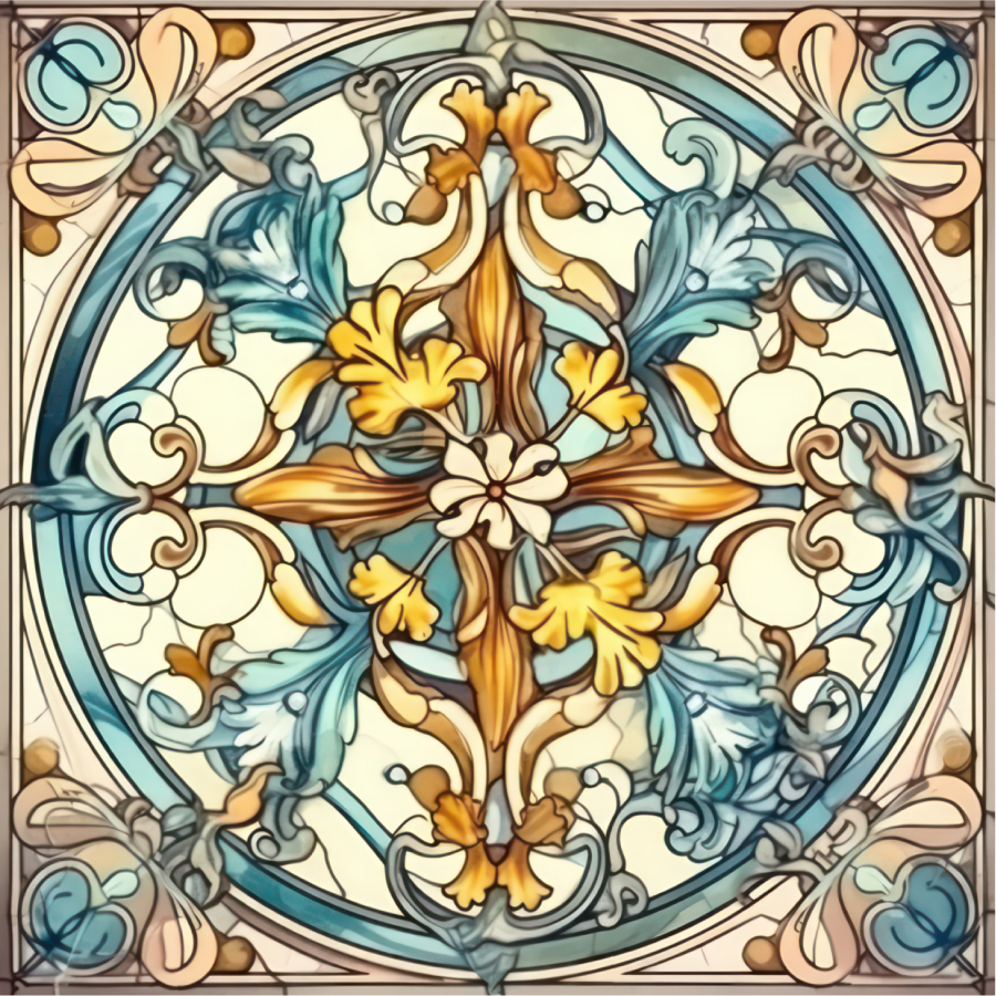 Art nouveau modell 3 Kakeldekor - 3