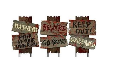 Beware 3-pack Halloween-skyltar - 2