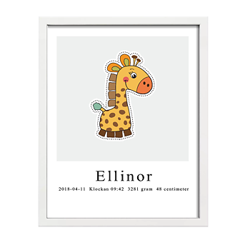 Doptavla Giraff Poster