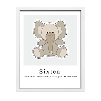 Doptavla Elefant Poster