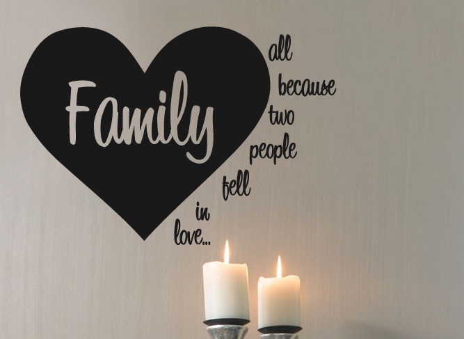 Family All because two people fell in love Väggord