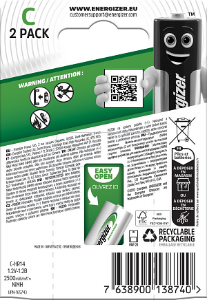 ENERGIZER® RECHARGE POWER PLUS - C - 2-pack - 2