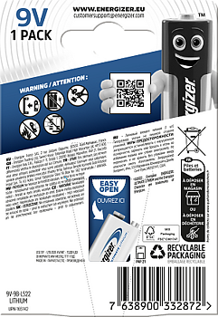 Energizer® Ultimate Lithium™ - 9V - 1 pack