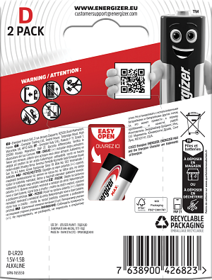 ENERGIZER MAX D 2-PACK - 2