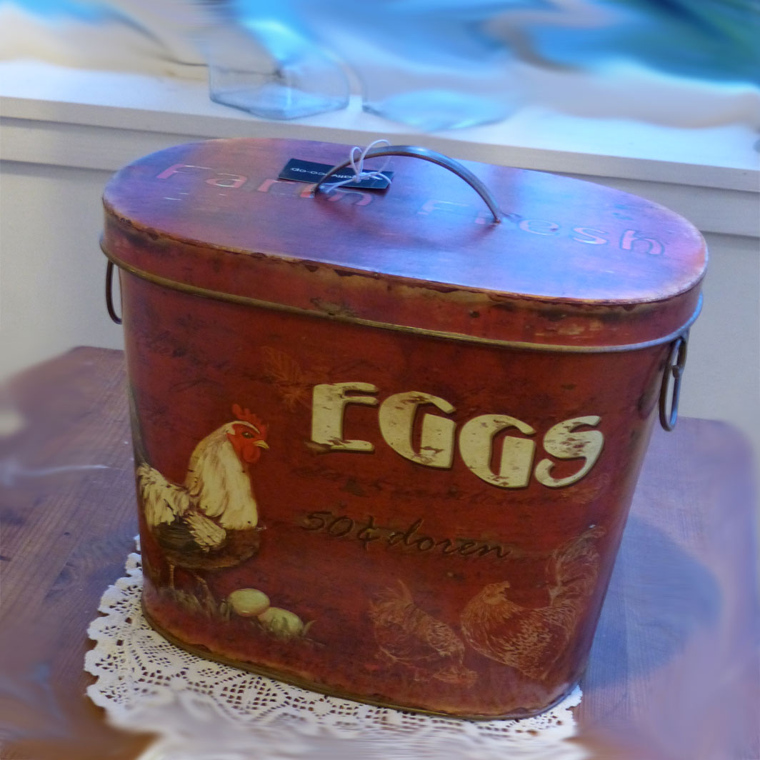 Plåtburk med lock "eggs"