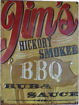BBQ-skylt "Jims BBQ"