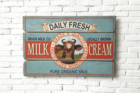 Väggskylt "Milk - Cream"