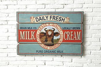 Väggskylt "Milk - Cream"