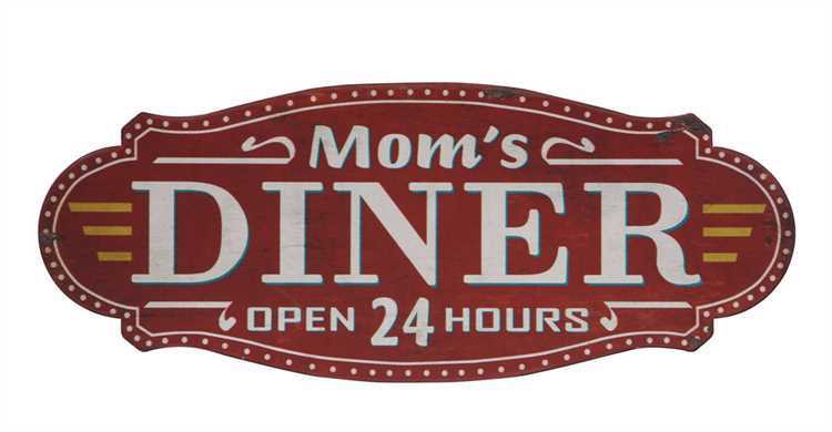 Plåtskylt "Mom«s diner"