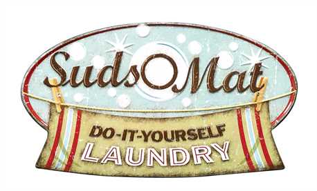 Plåskylt "Suds O Mat"