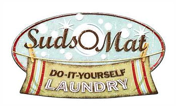 Plåskylt "Suds O Mat"