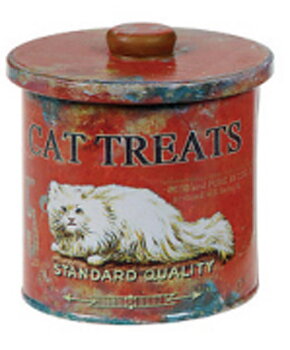 Emaljburk för kattmat, shabbychic stil