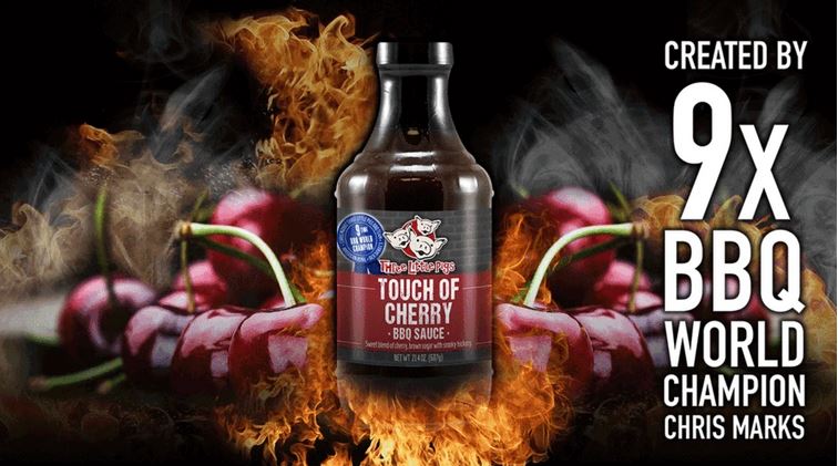 Three little pigs. Touch of cherry bbq sauce 607 gr. - 2