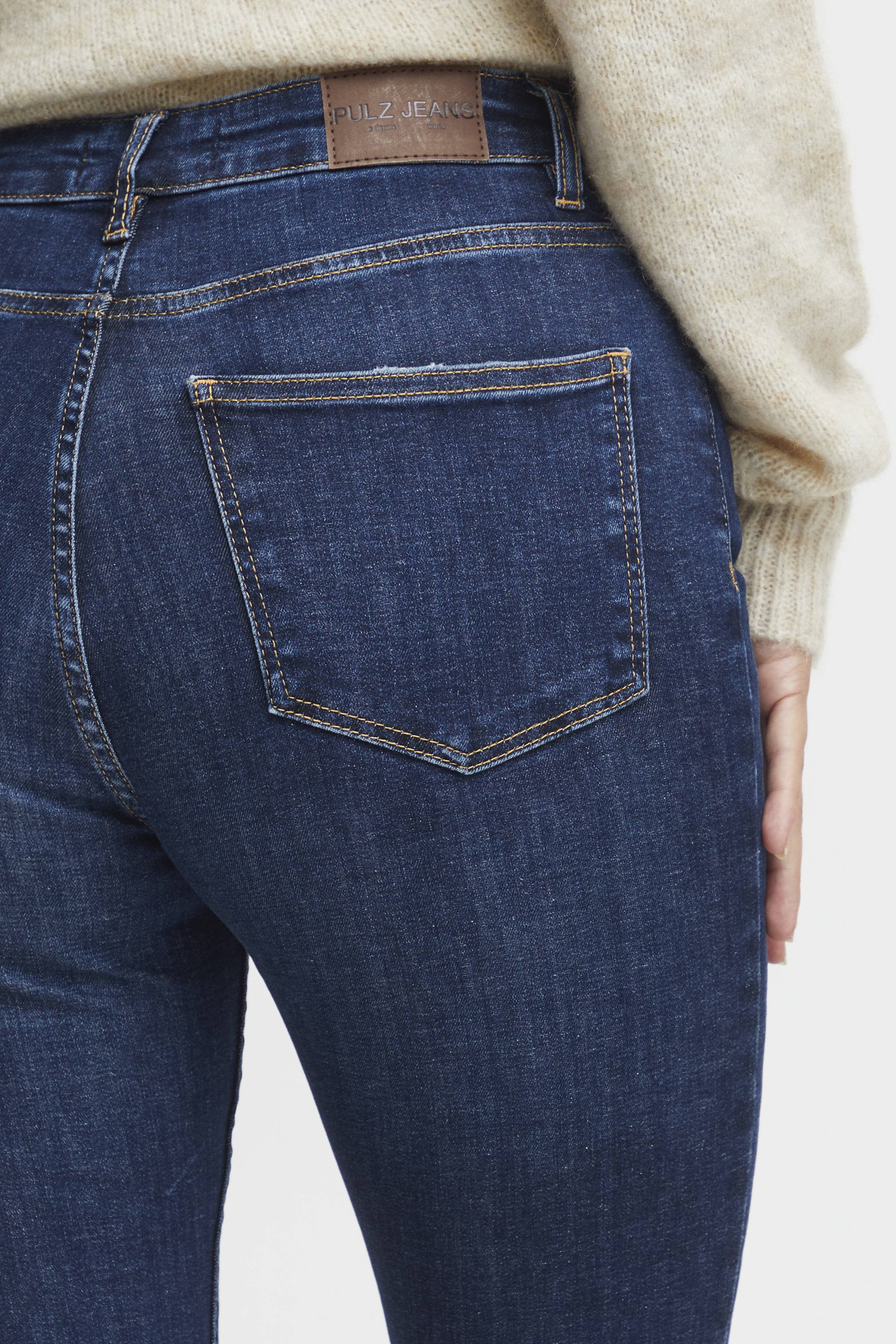 PZBECCA UHW Bootcut Leg  Dark Blue Denim Jeans - 3