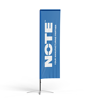 Standing beach flag with maximum printing surface!