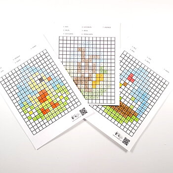 Påskpyssel - Pixel Färglägg Påsken 3 Motiv