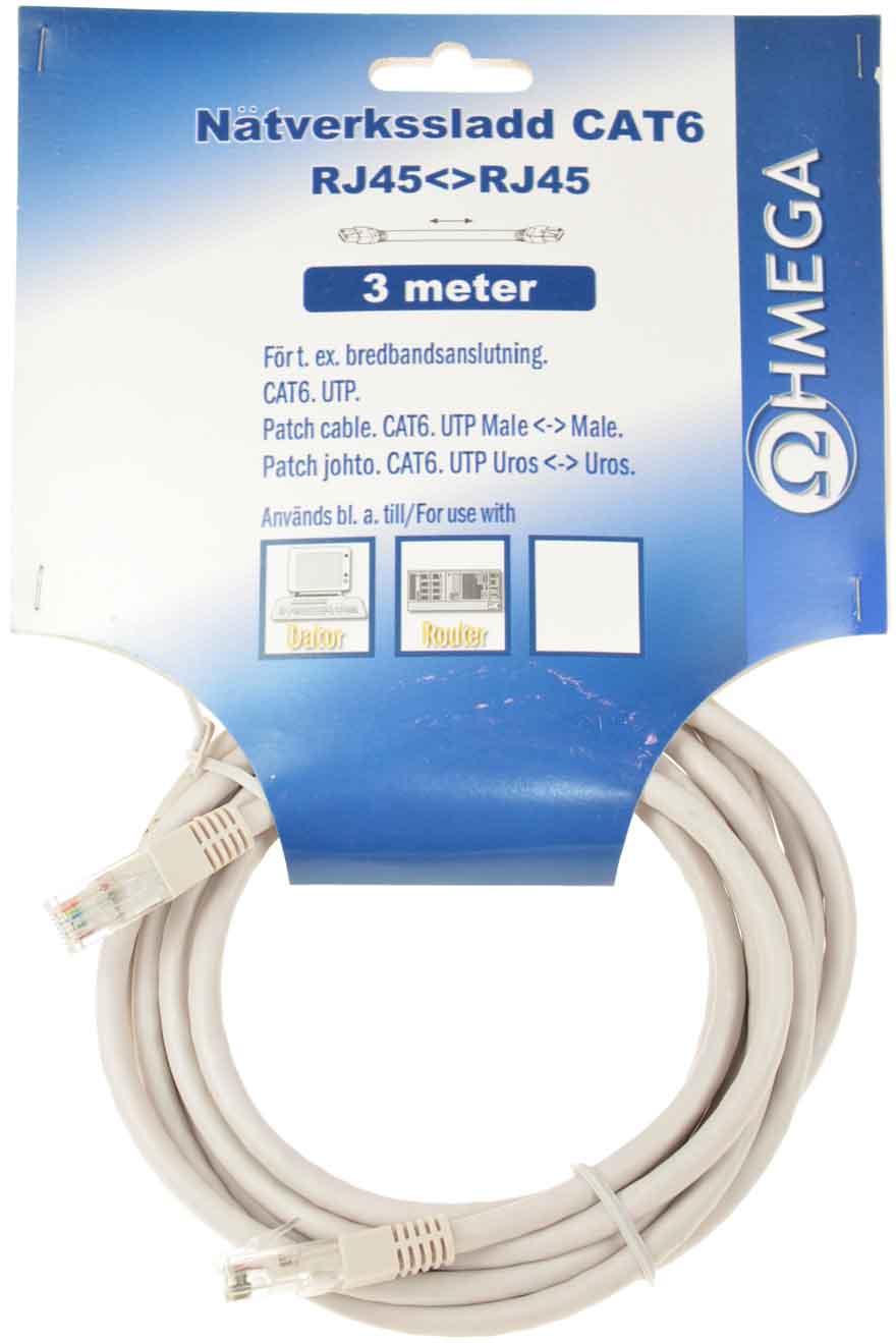 Ohmega Patch Kbl Cat6 3m 26awg