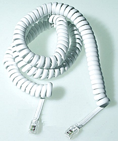 Telefonkabel Spiral 4.5 M Vit