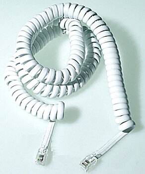 Telefonkabel Spiral 4.5 M Vit
