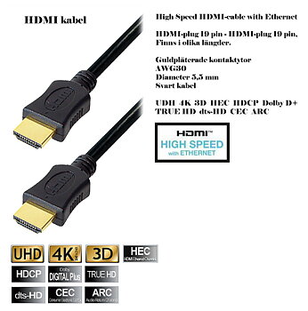 Hdmi Kabel 19 Pol Ha-ha 1,5m