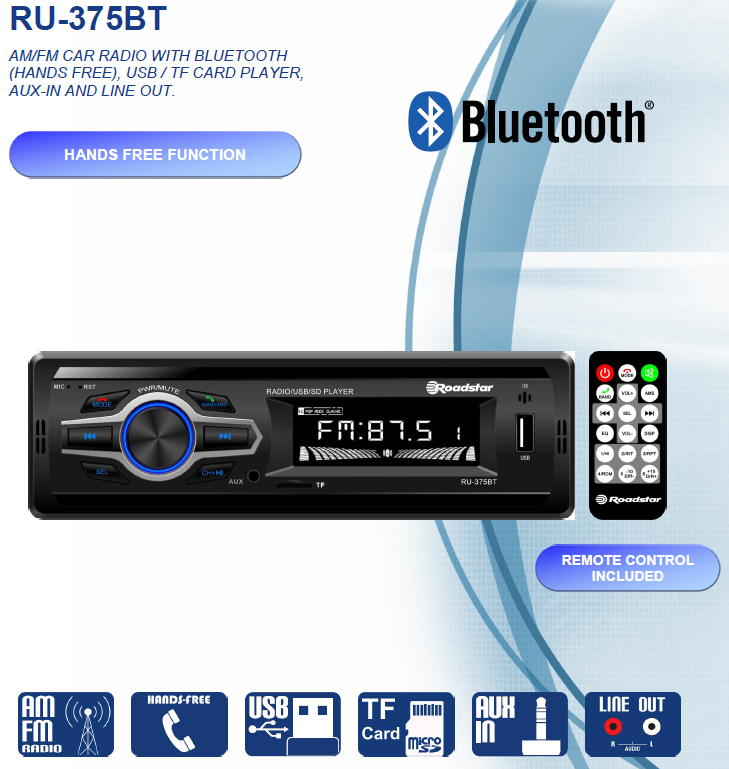 Roadstar Huvudenhet bluetooth