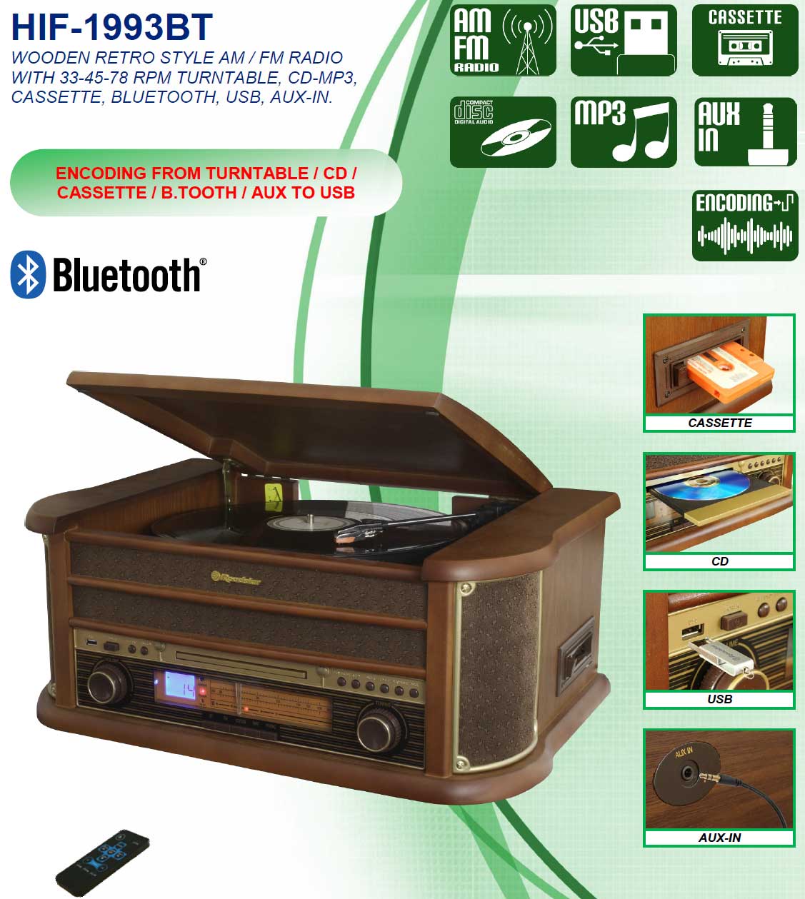 Roadstar Vintage music center