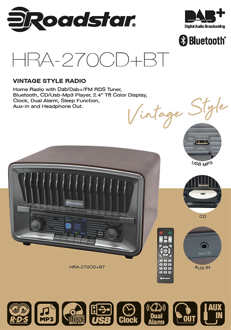 Roadstar Vintage line CD FM - 2